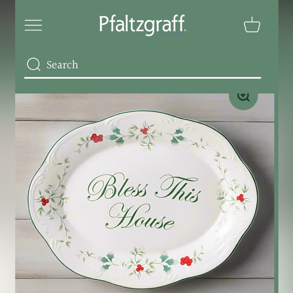 Pfaltzgraff Winterberry Bless This House Plate - 11-Inch